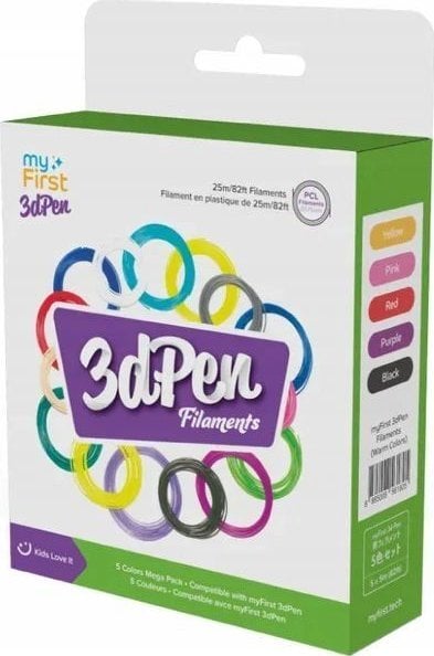 Wkłady Filamenty 5x 5m Filament do Długopis 3D PEN Make MyFirst PLA 1.75mm / Ciepłe kolory / FP3301AC-WC01