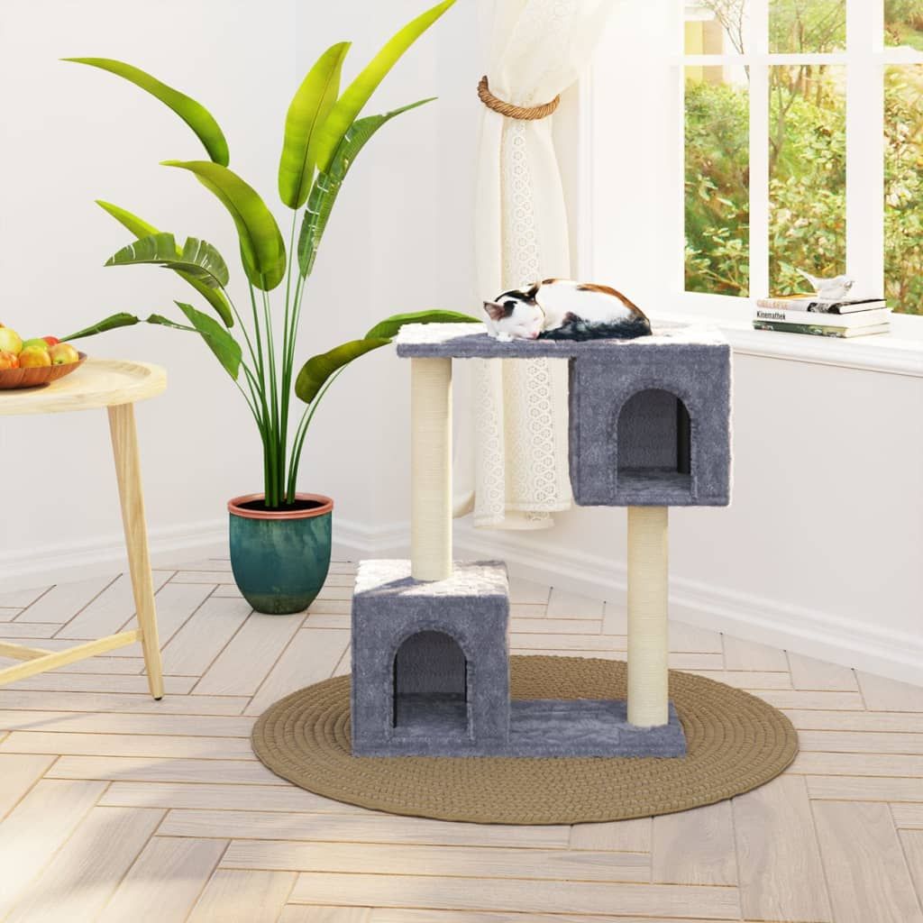 vidaXL Drapak dla kota ze słupkami sizalowymi, jasnoszary, 60 cm