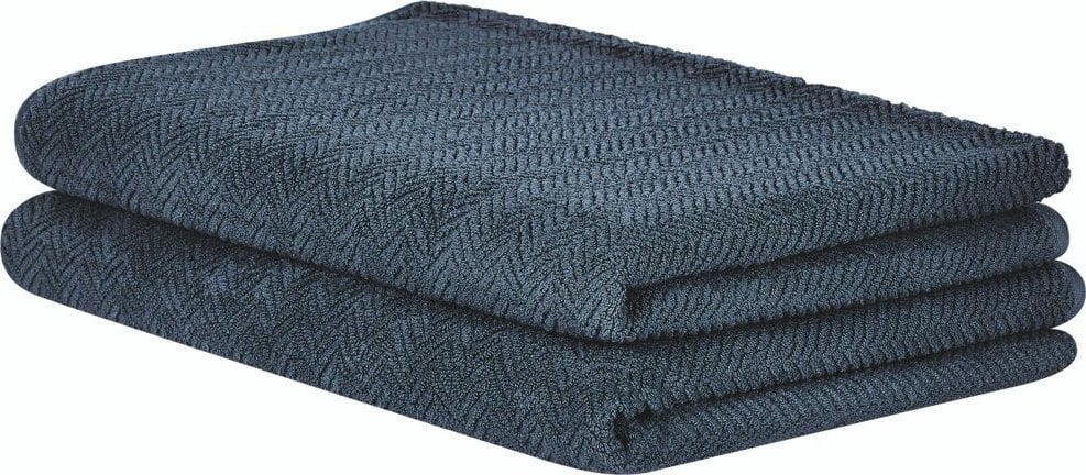 Beliani Komplet 2 ręczników bawełnianych frotte ciemnoniebieski MITIARO