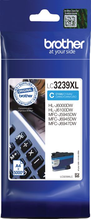 Tusz Brother tusz oryginalny LC3239XLC h-yield cyan| 5000 str | MFCJ6947DW