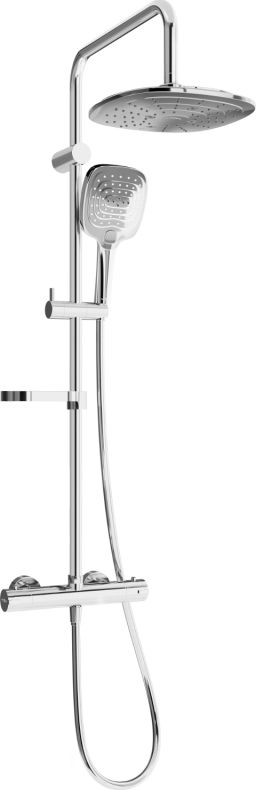 Zestaw prysznicowy Mexen Mexen KX17 zestaw prysznicowy natynkowy z deszczownicą i baterią termostatyczną, chrom - 771501791-00