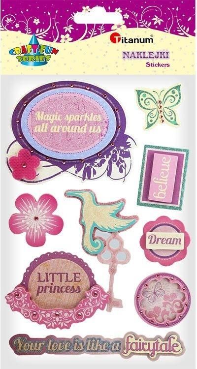 Titanum Naklejki papierowe 3D little princess mix 8szt