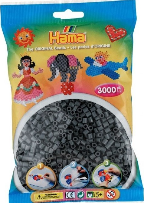 Hama Beads Hama Beads 201-71, Grey, Tube bead, 3000 pc(s)