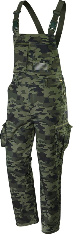 Neo Spodnie robocze na szelkach (Ogrodniczki robocze CAMO, rozmiar L)