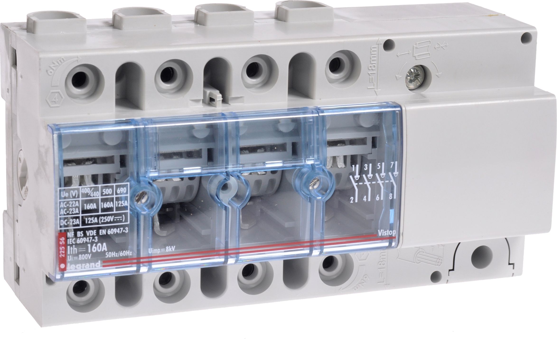 Legrand Rozłącznik izolacyjny Vistop 4P 160A napęd boczny czarny (022556)