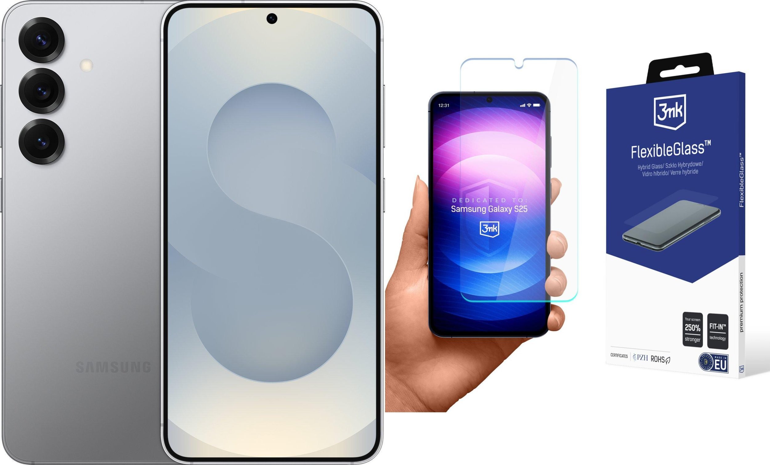 Smartfon Samsung Galaxy S25 5G 12/128GB Srebrny (SM-S931BZS) + FlexibleGlass