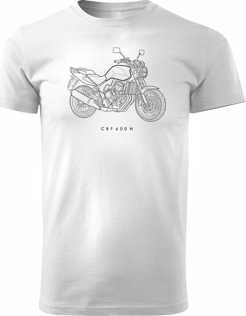 Topslang Koszulka z motocyklem na motor Honda CBF 600 N męska biała REGULAR M