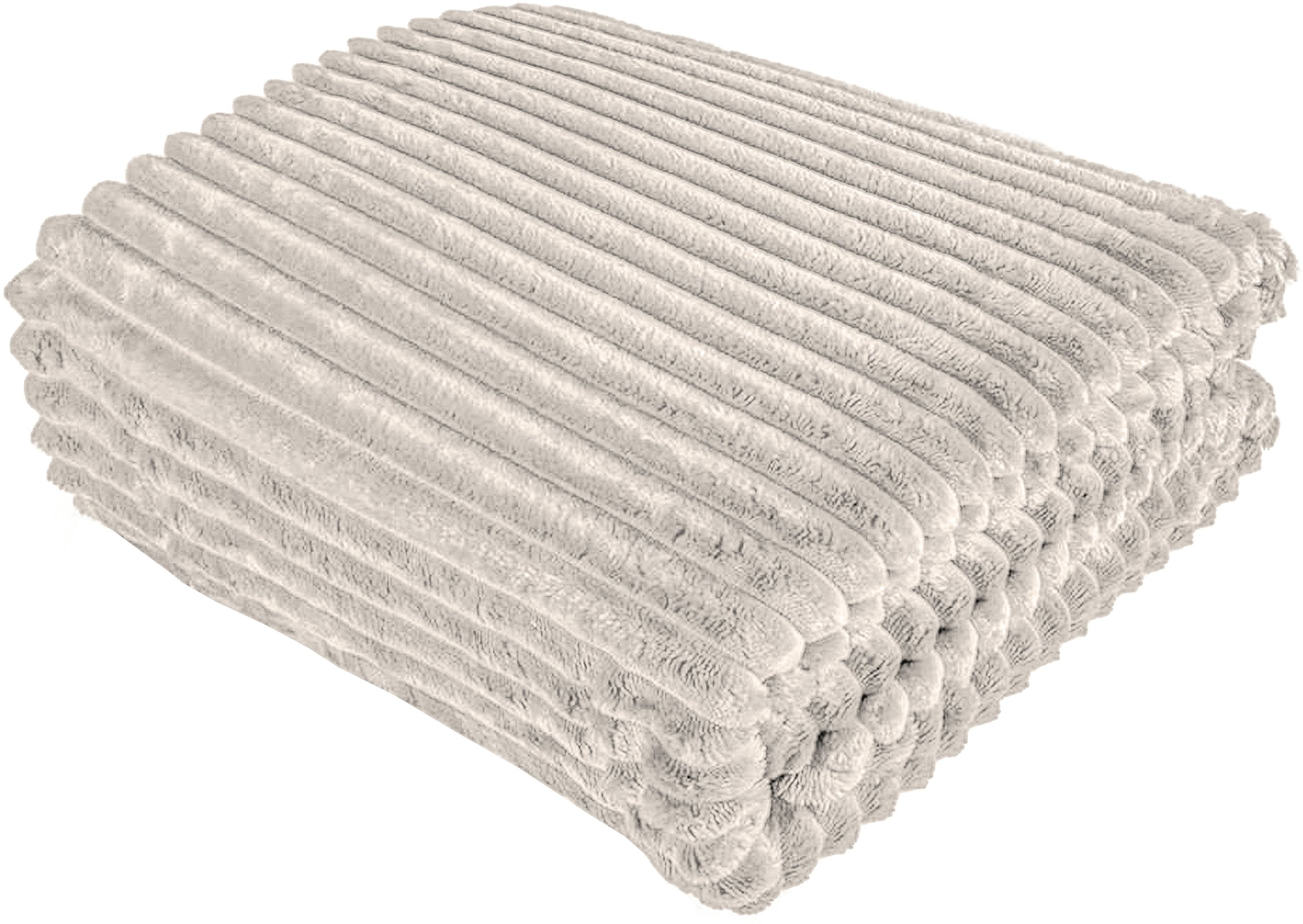 Koc 160x200 ecru Lena przytulny miękki tłoczony do sypialni narzuta