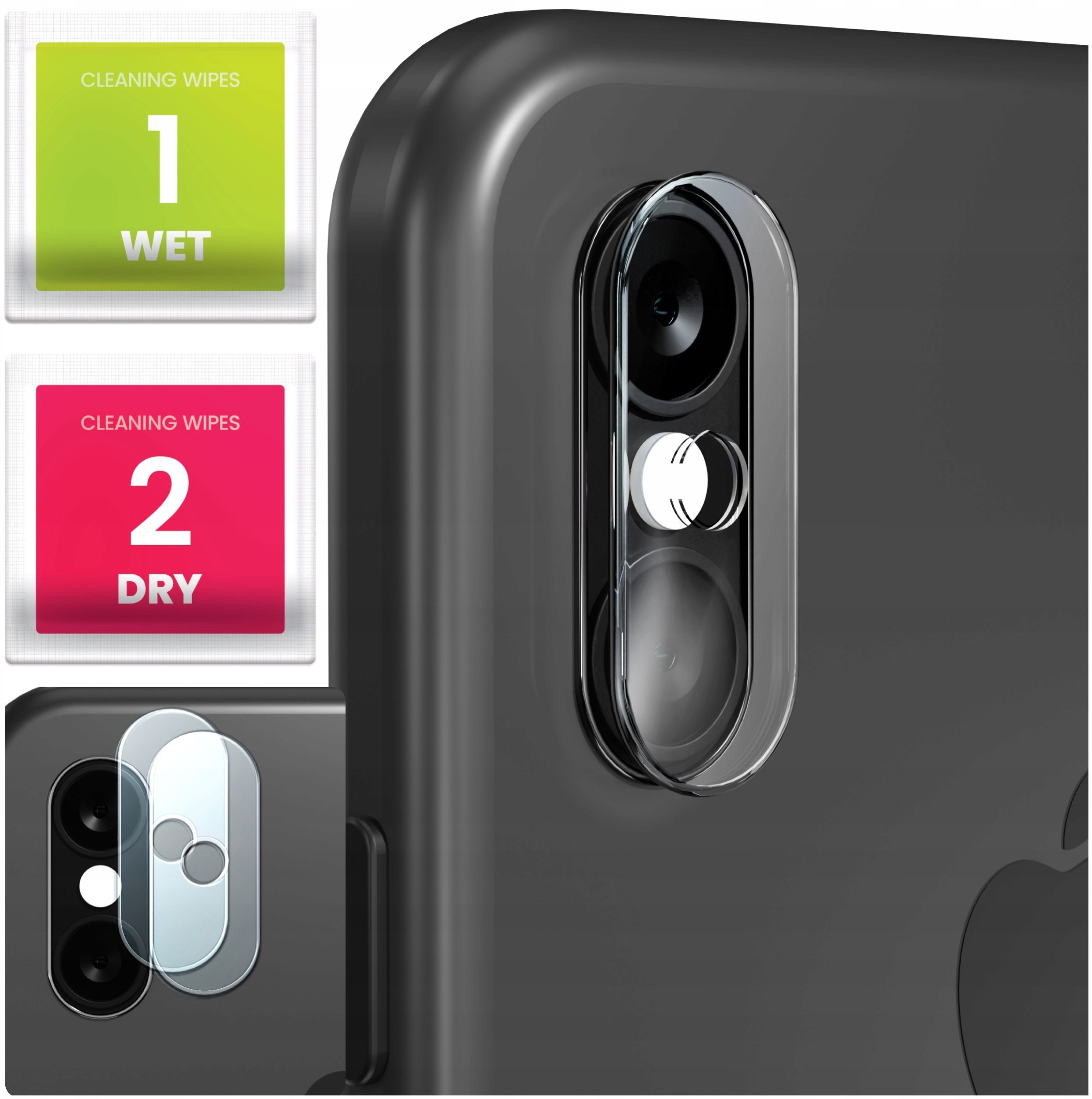 2-PAK Szkło Na Aparat Do Apple iPhone X / XS (Hartowane, Na Obiektyw, 9H)