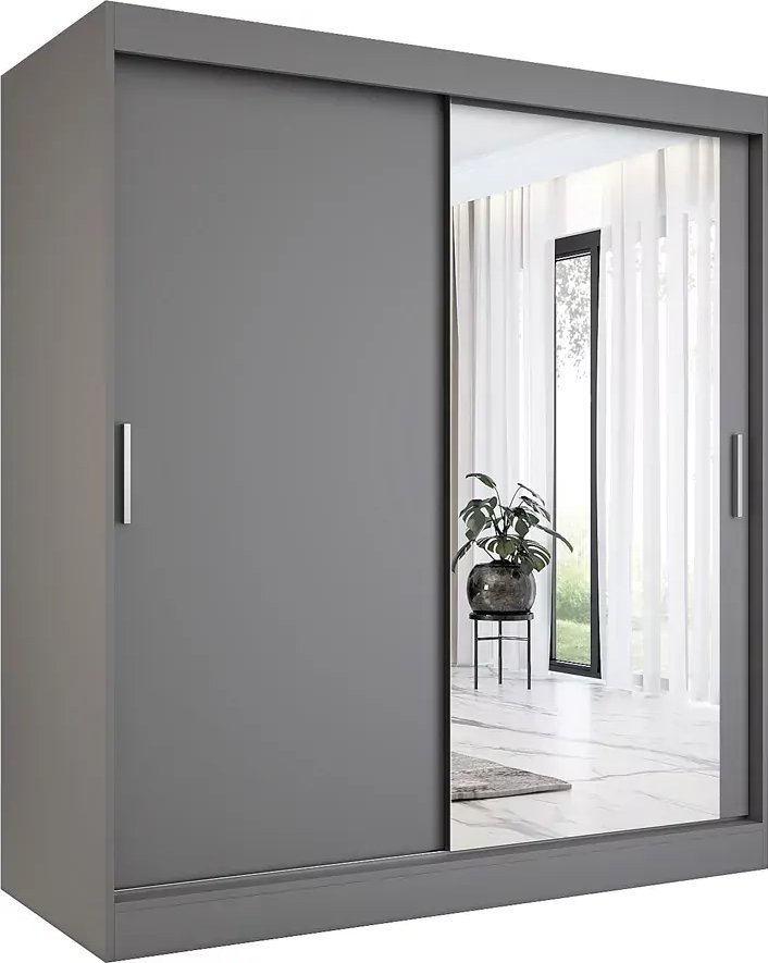 Elior Antracytowa szafa przesuwna 180 cm - Palmira 5X