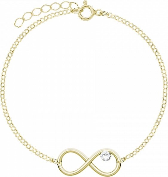 Radziszewska Jewellery Bransoletka Złota Nieskończoność Łańcuszek 925 Dzień Matki ŻYCZENIA GRATIS