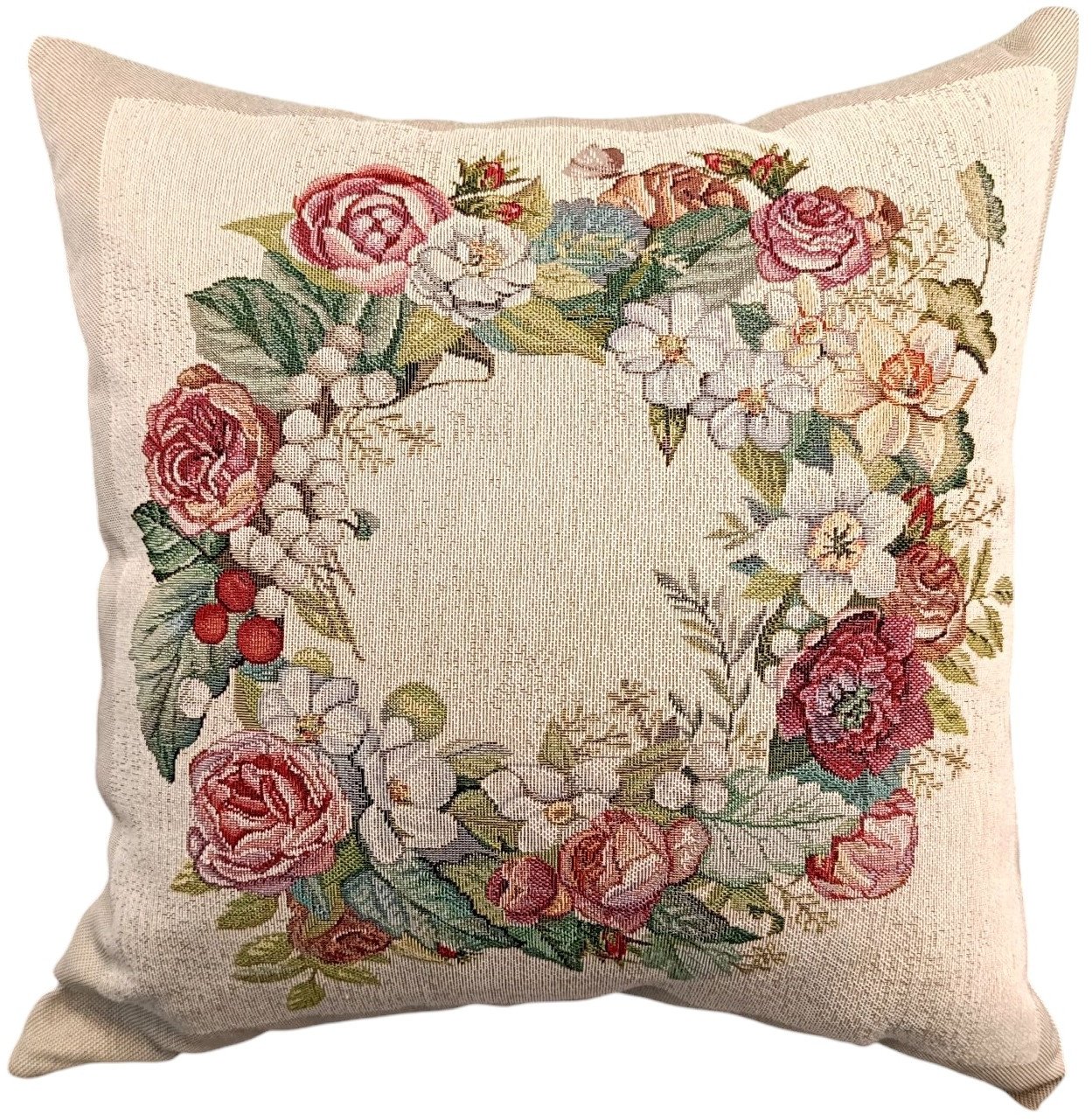 Poszewka dekoracyjna 45x45 cm Wianek z kwiatów