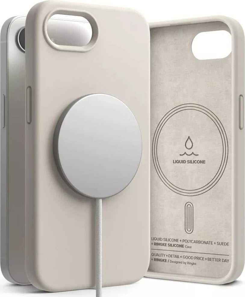 Etui Ringke Silicone Magnetic MagSafe do iPhone 16e Stone
