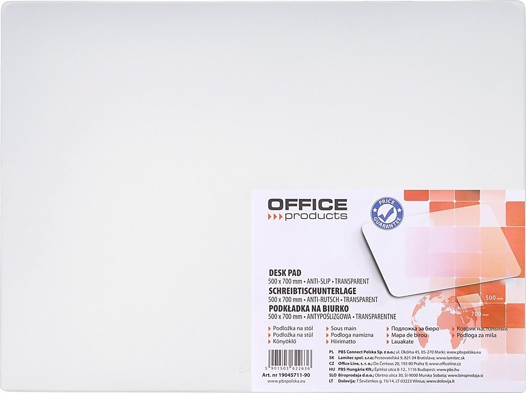Office Products Podkładka na biurko 50x70cm transparentna (19045711-90)