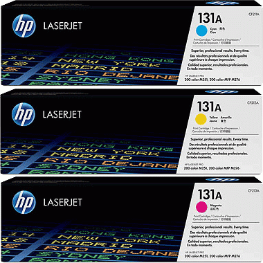 Toner HP 131A Zestaw CMY Oryginał (U0SL1AM)