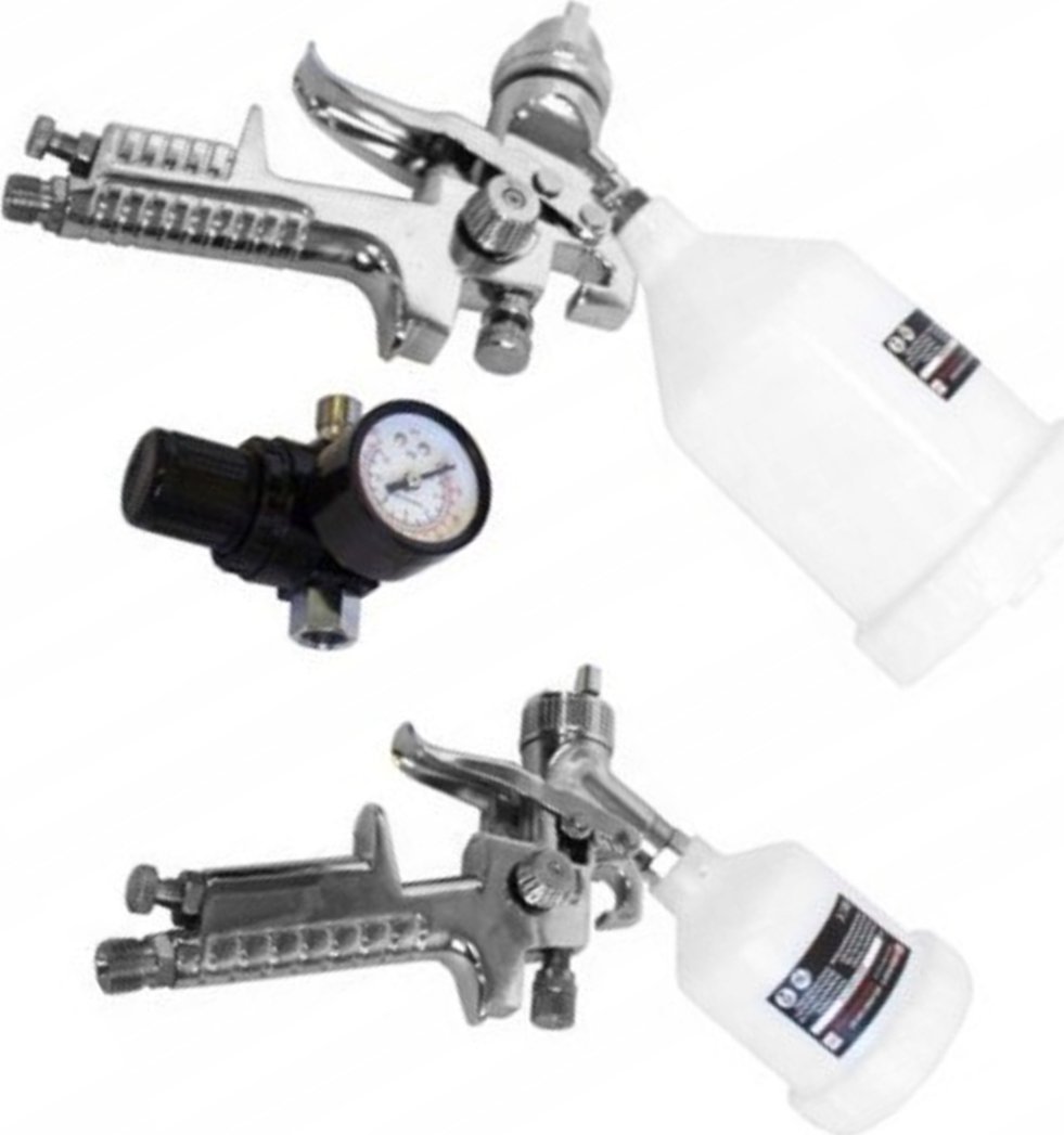 Forcekraft Zestaw pistoletów lakierniczych z regulacją ciśnienia 2el. (1,0mm i 1,4mm)