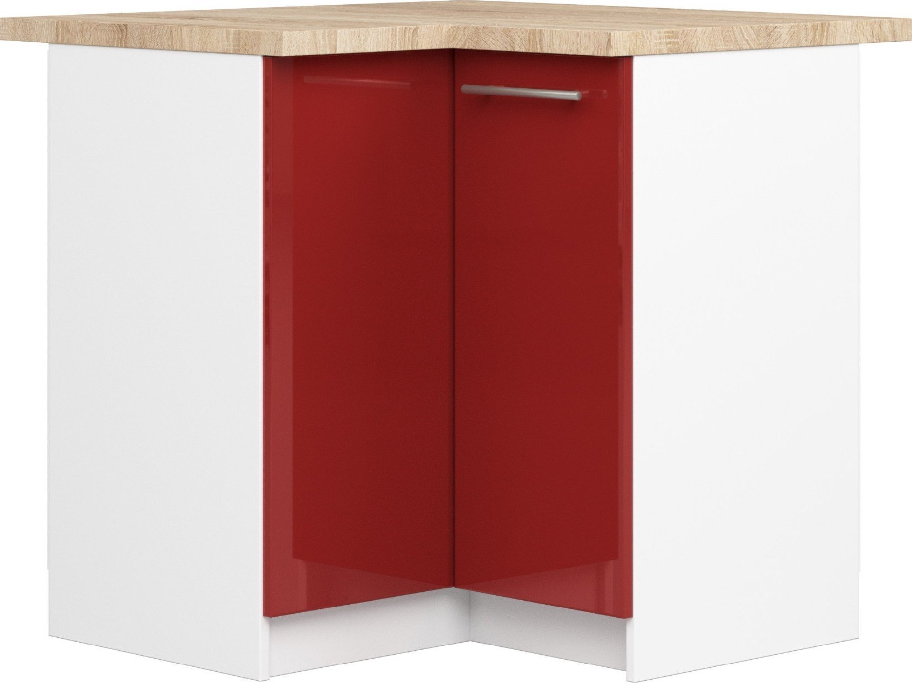 Fabryka Mebli Akord SZAFKA KUCHENNA OLIWIA S 90/90cm + BLAT BIAŁA / CZERWONY POŁYSK