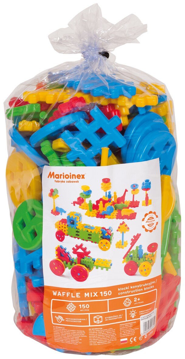 Marioinex Klocki konstrukcyjne Waffle Mix 150 elementów - pojazdy (900345)