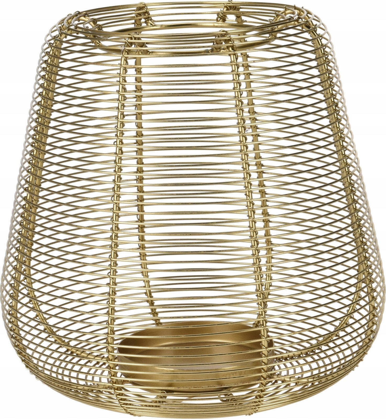 Home Styling Collection Złoty lampion na świeczkę, metal, Ø 21 cm