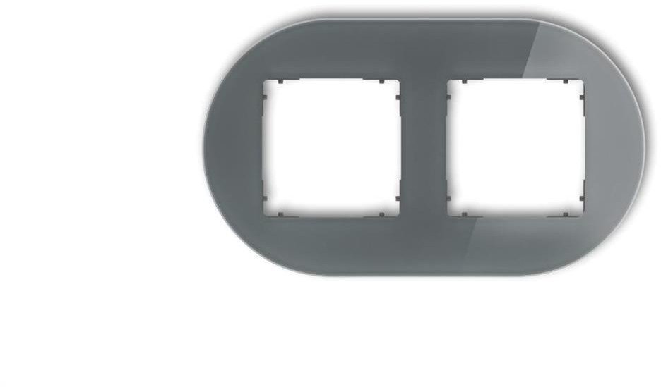 ICON Ramka uniwersalna podwójna okrągła - efekt szkła (ramka: grafitowa spód: grafitowy mat) 28-28-IRSO-2