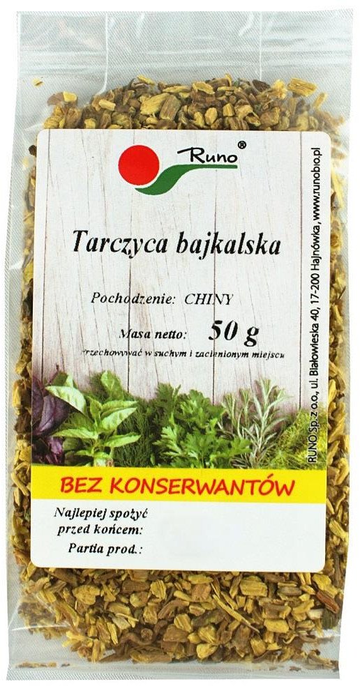 Zioła tarczyca bajkalska na stan zapalny na gorączkę runo 50g