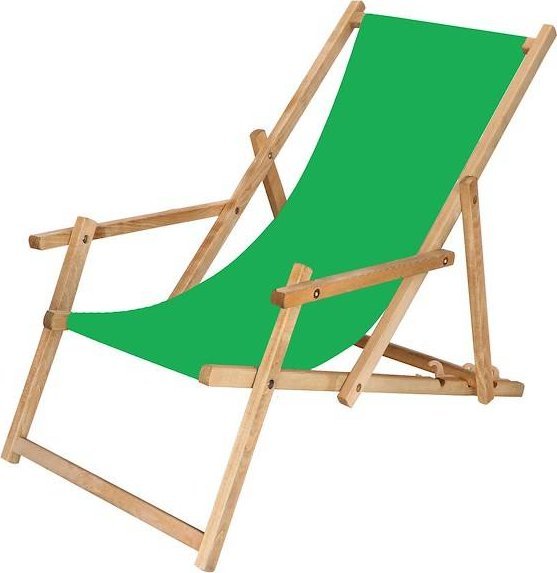 Springos Leżak ogrodowy składany impregnowany z podłokietnikami zielony UNIWERSALNY