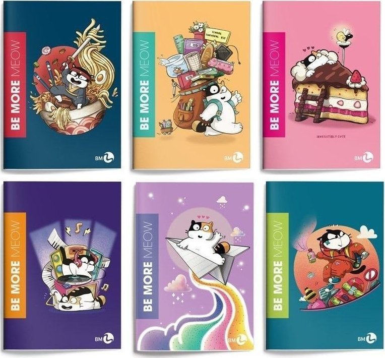 Zeszyt A4/36K linia Be More Meow (10szt)
