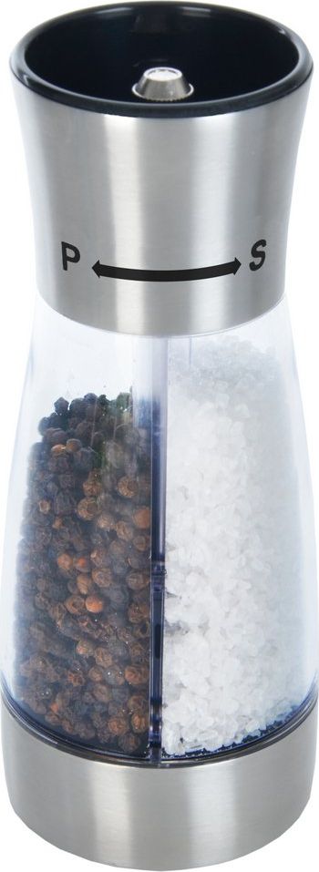 Młynek do przypraw Orion MŁYNEK DO PIEPRZU I SOLI 2W1 PODWÓJNY ZE STALI NIERDZEWNEJ I AKRYLU ORION