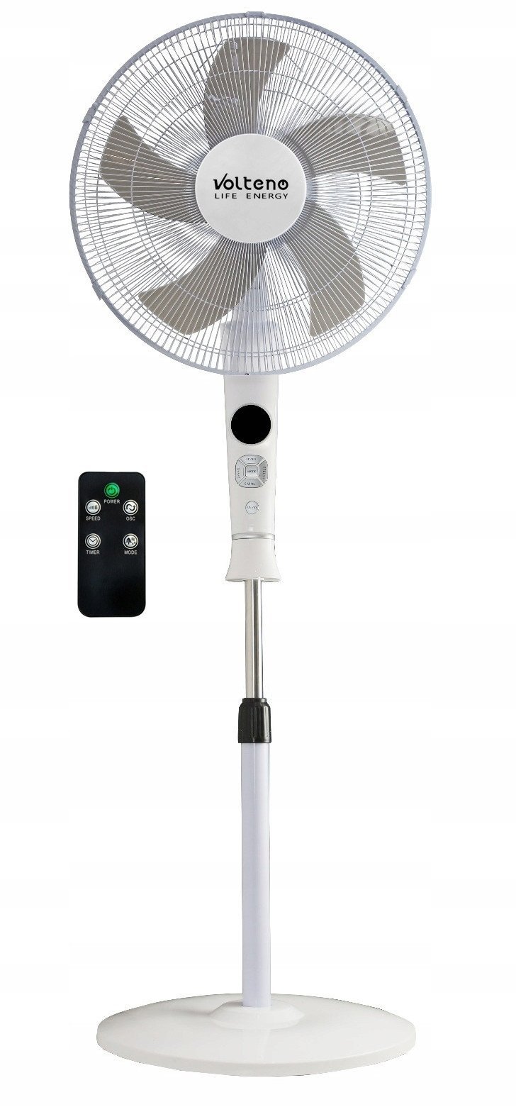 VOLTENO WENTYLATOR PODŁOGOWY BIAŁY+ PILOT+WYŚWIETLACZ 40cm