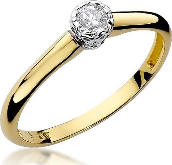 Best Diamonds złoty pierścionek z brylantem 0.13ct 12