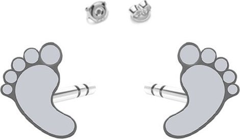 MEJK Jewellery Kolczyki Srebrne Stópki