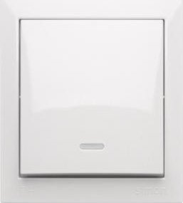 Kontakt-Simon Simon Aquaclick Przycisk zwierny z podświetleniem bez piktogramu, 10 AX, 250 V, zaciski śrubowe biały ACP1L/11