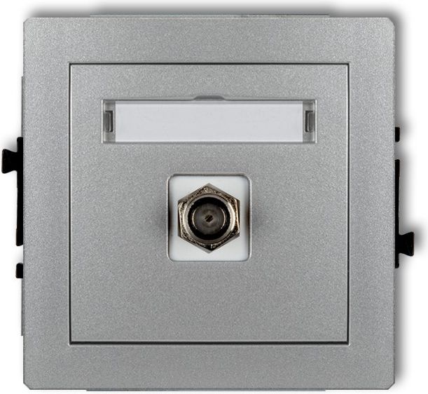 Karlik Gniazdo antenowe Deco pojedyncze SAT srebrny metalik (7DGF-1)