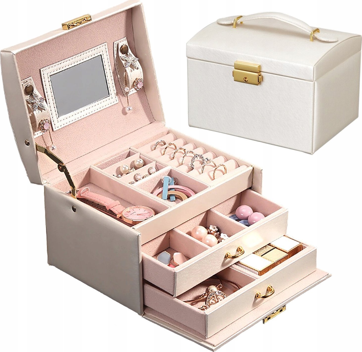 ZOLTA Kuferek na biżuterię Szkatułka pudełko organizer