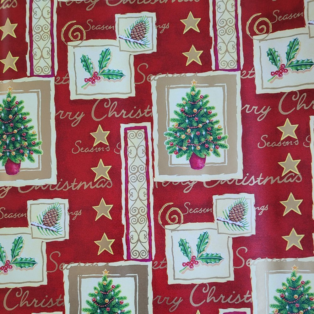 Papier czerwony do pakowania prezentów 70cmx2m 17m70