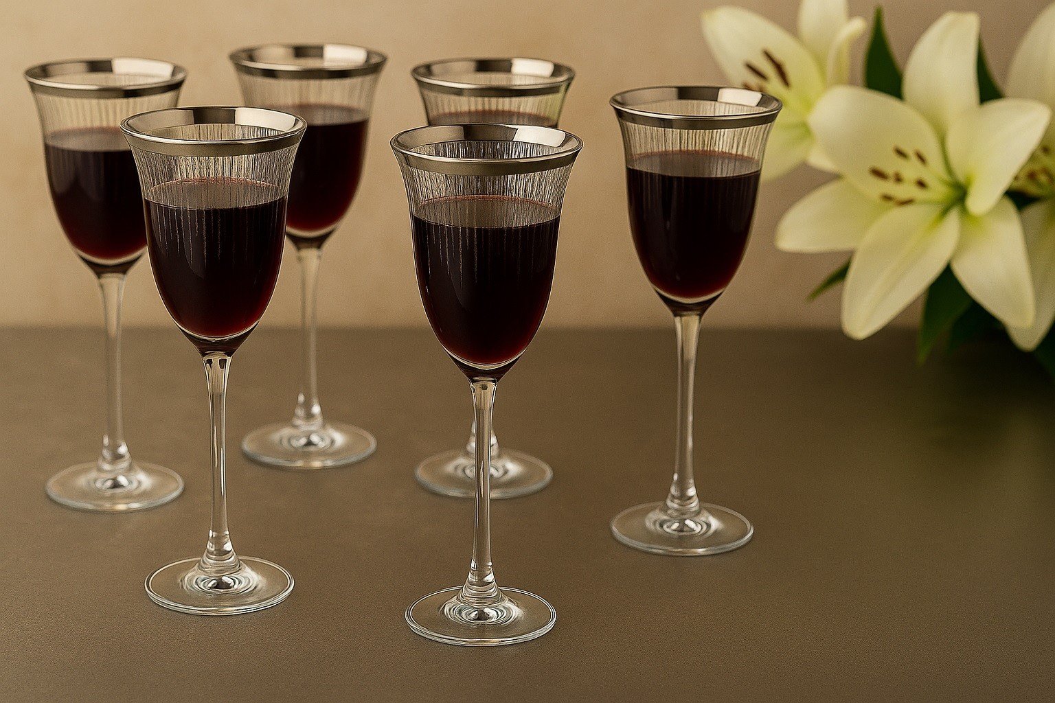 Komplet 6 kieliszków do wina 190 ml Koral Platinium