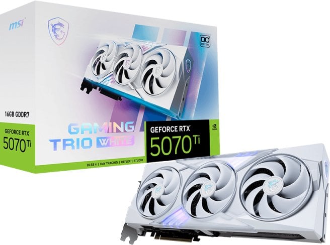 Karta graficzna MSI GeForce RTX 5070 Ti Gaming Trio OC White 16GB GDDR7 DLSS4