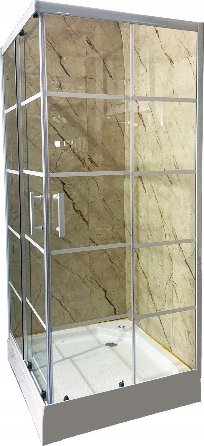 Toule Szklana kabina prysznicowa 80x80 biała Loft 195 cm loft