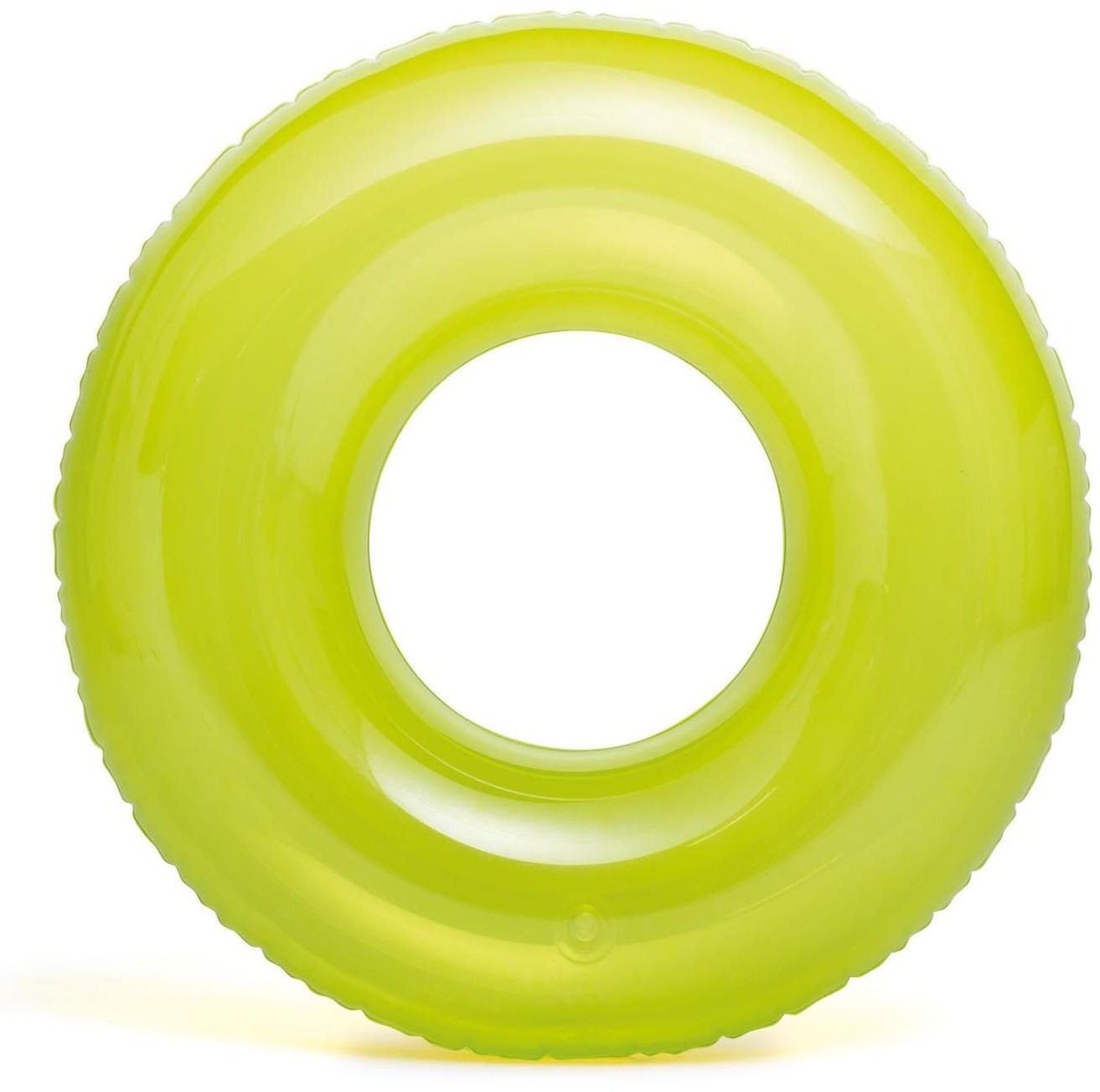 Koło dmuchane do pływania półprzezroczyste neonowe o średnicy 76 cm INTEX 59260 limonka