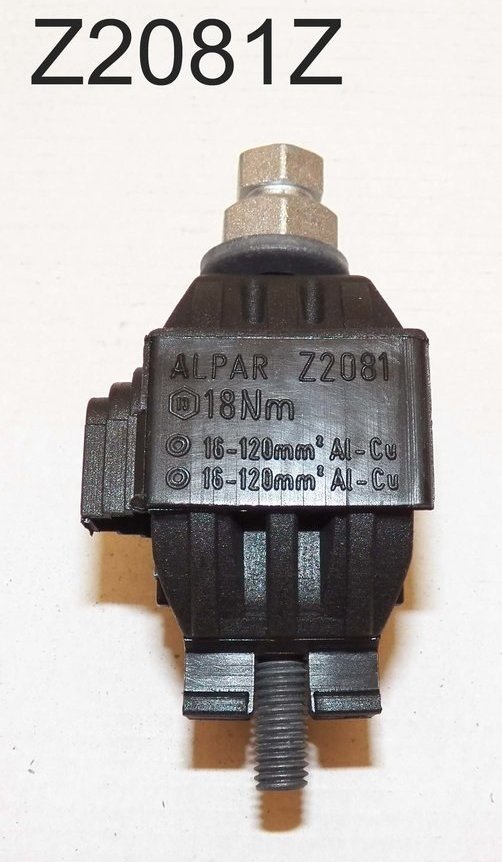 ALPAR Zacisk przebijający Al-Cu 16-120/16-120 dwustronny z nakrętką zrywalną