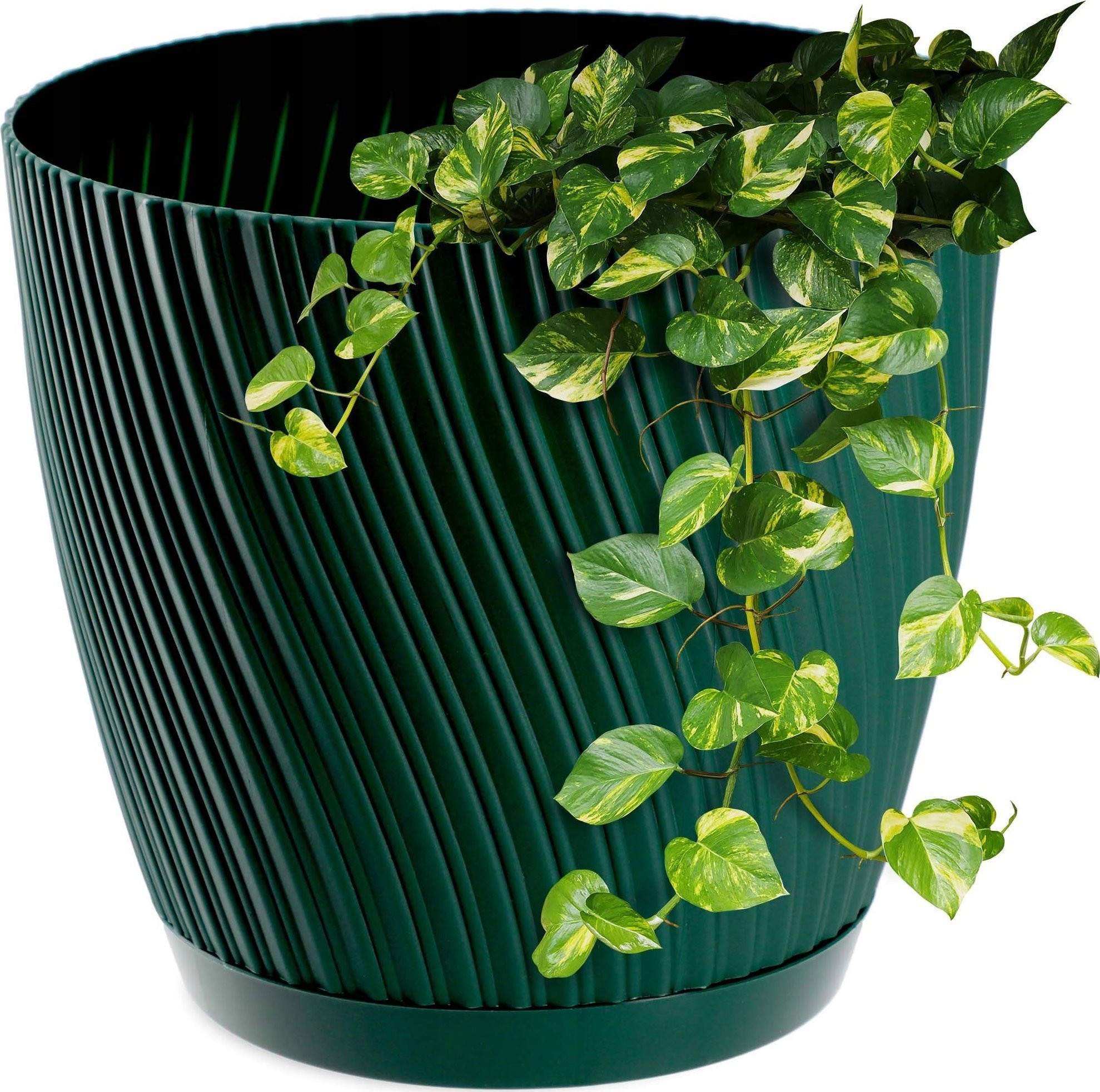 Kadax KADAX Doniczka Okrągła Z Podstawką 23cm Zielona