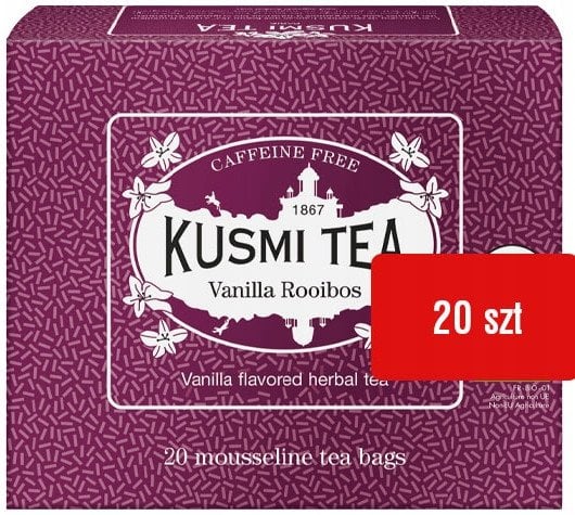 Kusmi Tea - Rooibos z Vanilią Bio - Herbata 20 saszetek