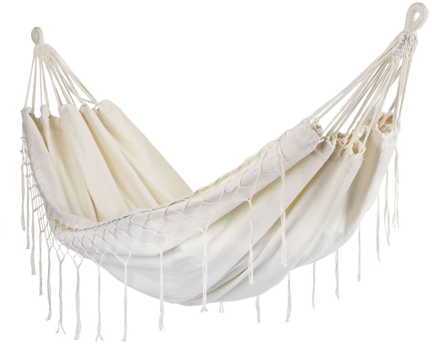 Dwuosobowy hamak ogrodowy bujak huśtawka leżak 200x150cm boho beżowy