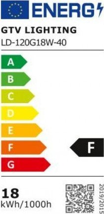 GTV ŹRÓDŁO ŚWIATŁA LED, G120-GLOB, SMD 2835, 4000K, E27, 18W,AC220-240V,KĄT ŚWIECENIA 360st., 1600lm,157mAh LD-120G18W-40