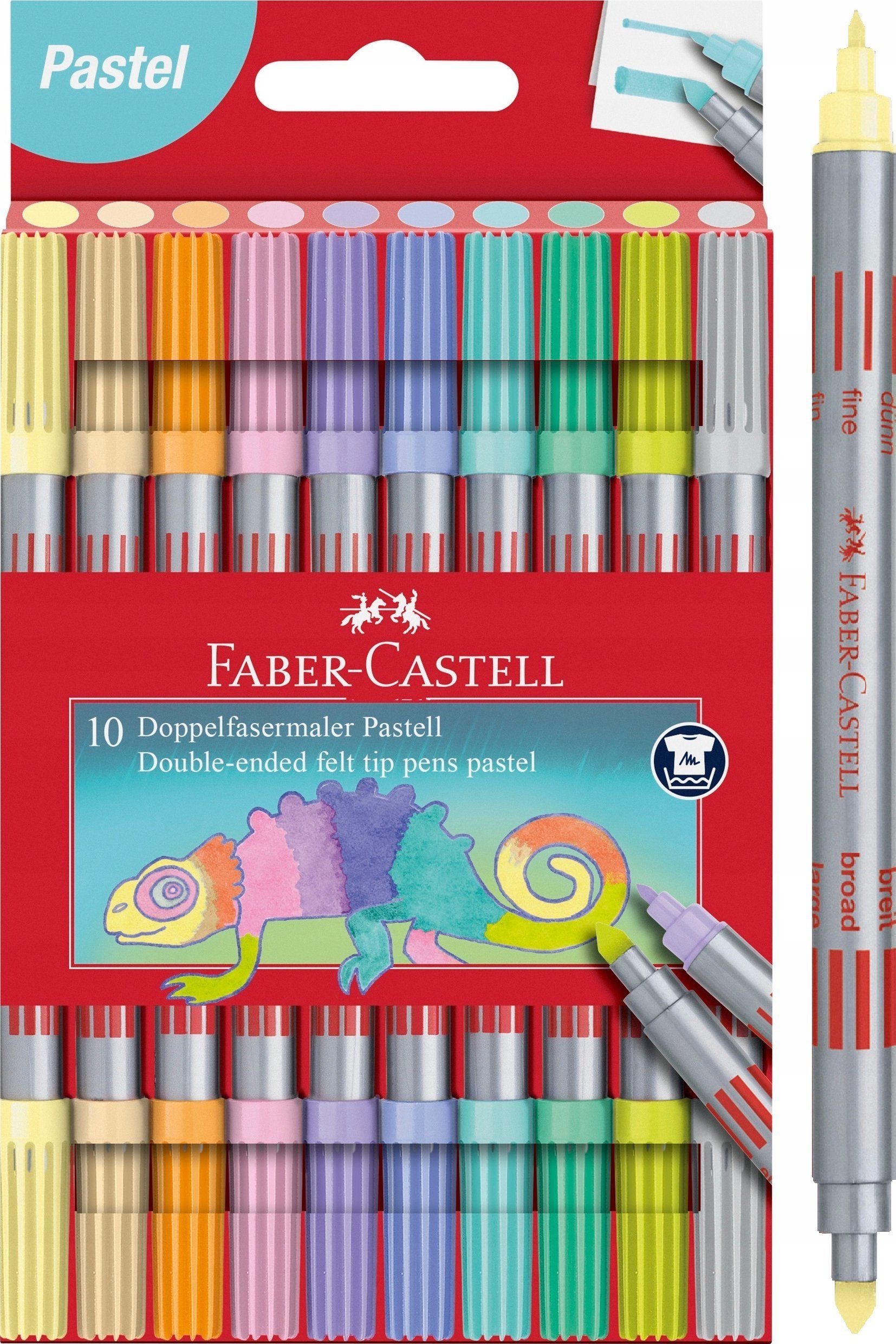 Flamastry dwustronne pastel 10 kol. FABER CASTELL