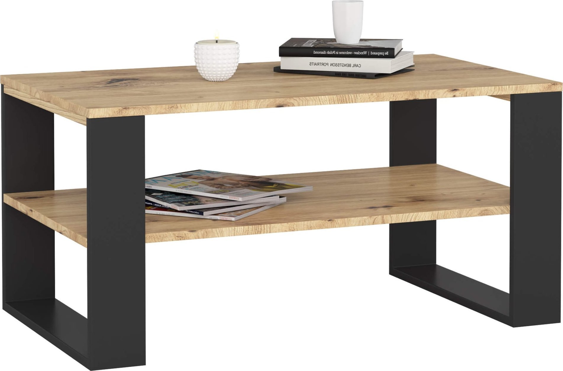 Fabryka Mebli Akord STOLIK KAWOWY ALEX DĄB ARTISAN / CZARNY