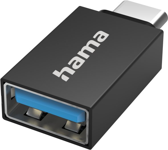 Hama USB adapter USB-C Plug - USB-A Socket melna - Adapteris