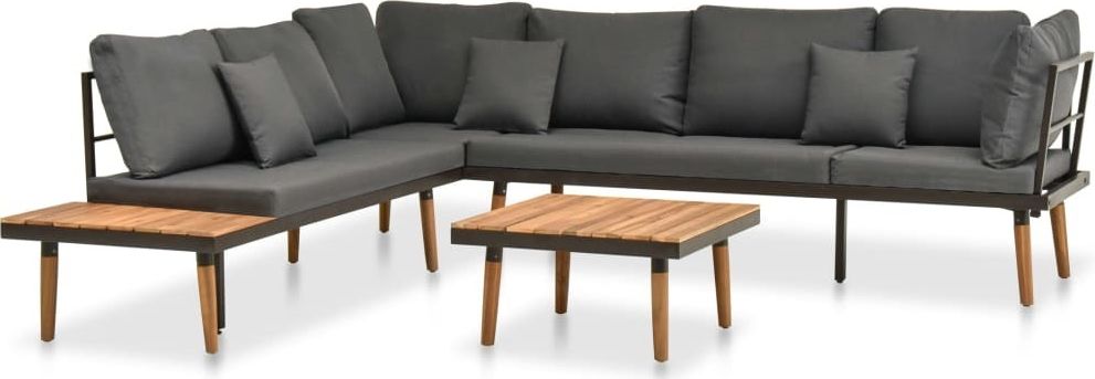 vidaXL Zestaw wypoczynkowy do ogrodu poduszki drewno akacjowe 4el.