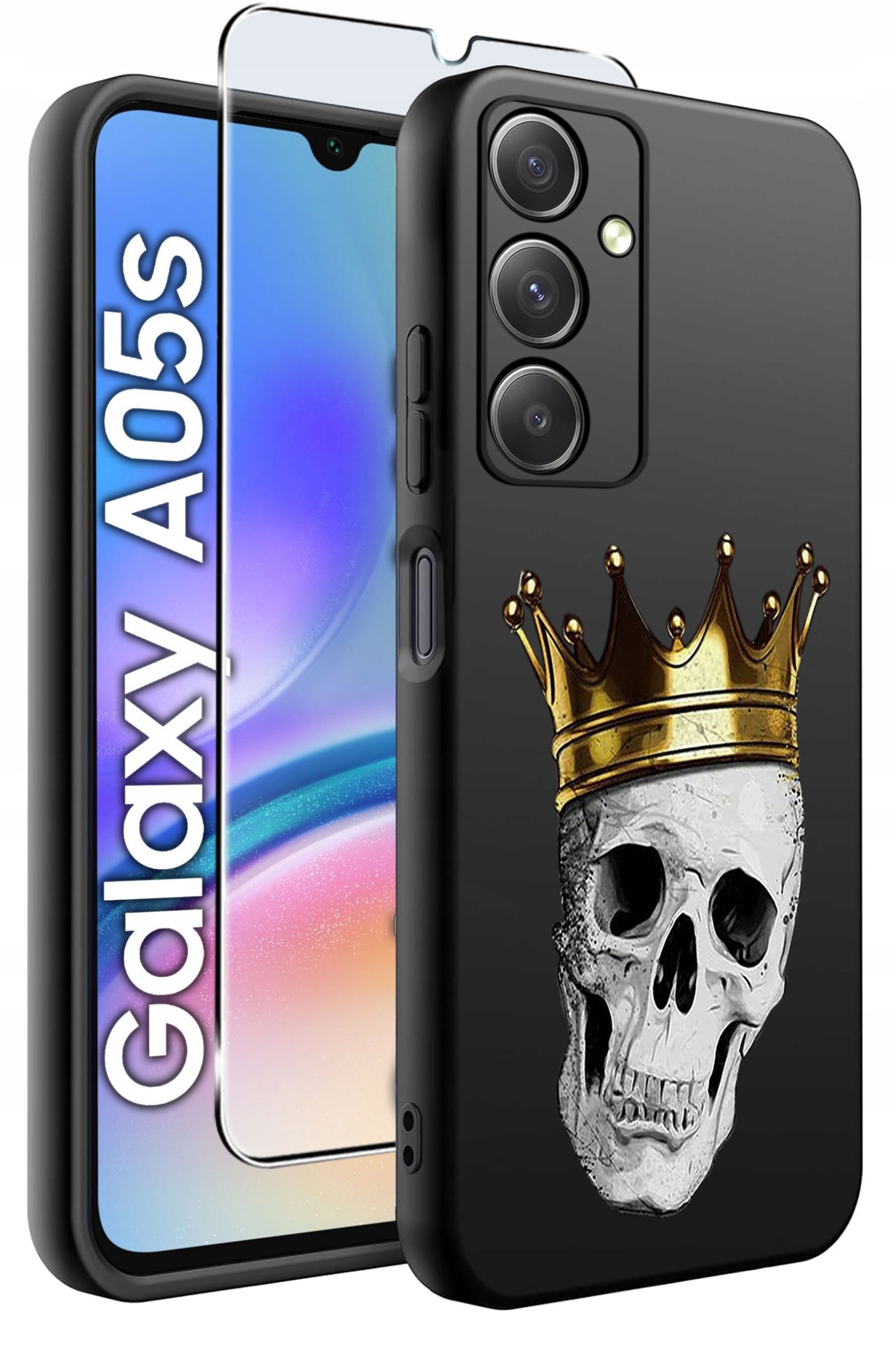 ETUI do Samsung A05s WZORY | SILIKONOWE MATT CASE + SZKŁO 9H