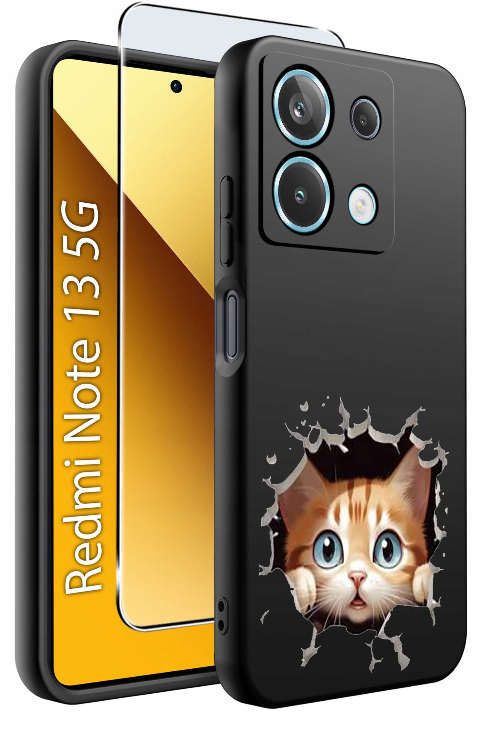 ETUI do Xiaomi Redmi Note 13 5G WZORY |SILIKONOWE MATT CASE +SZKŁO 9H